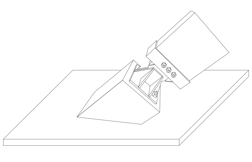Isometric view of structure of playing equipment in auto cad