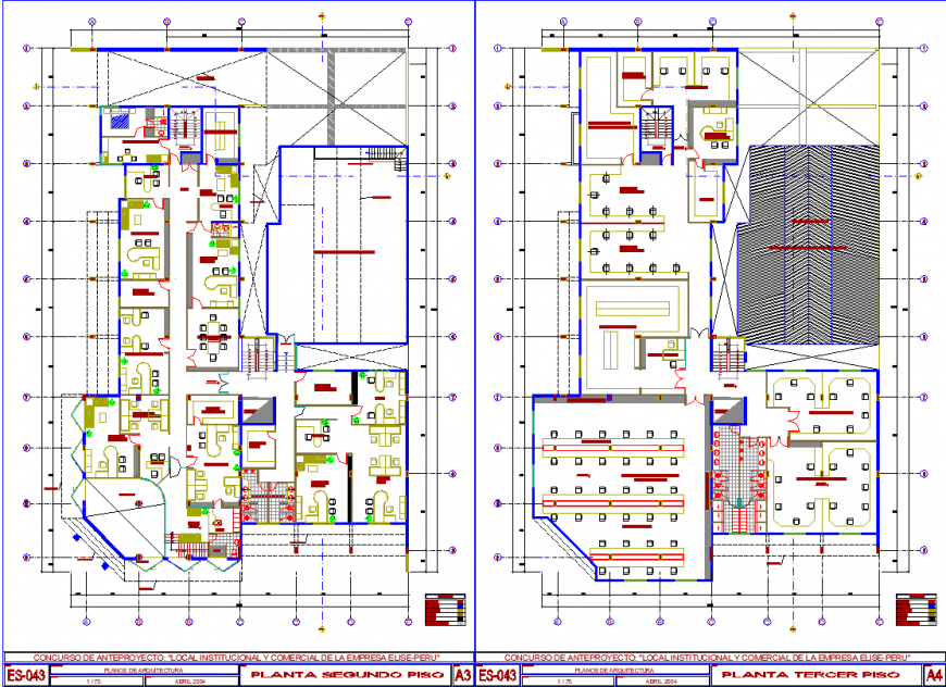 IT office layout plan drawing in dwg AutoCAD file.