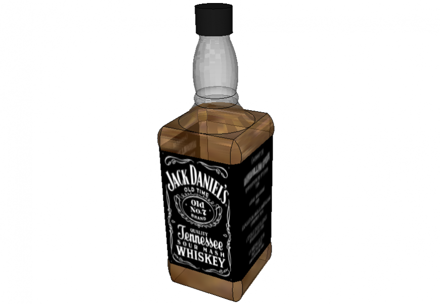 Jack Daniels whisky 3 d detail dwg file