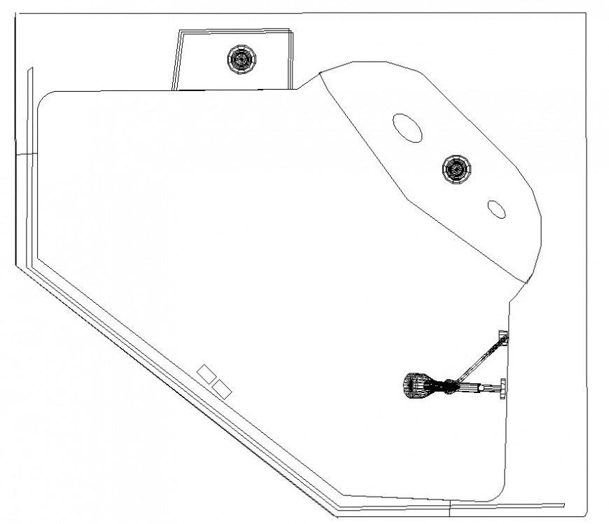 Jacuzzi 3d model top view plan drawing in dwg AutoCAD file.