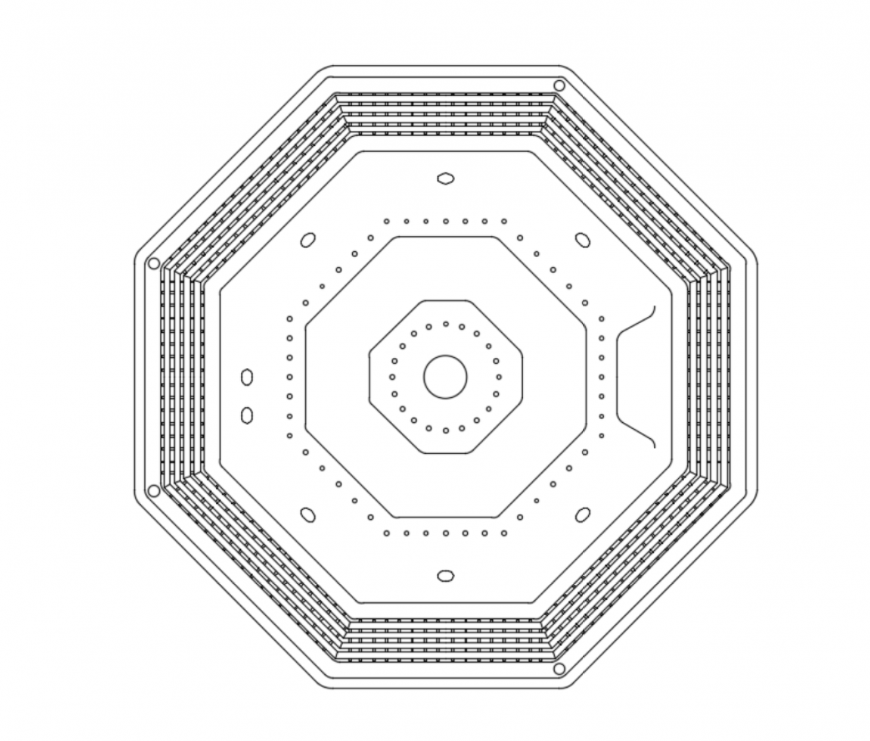 Jacuzzi hot tub top view cad block design dwg file