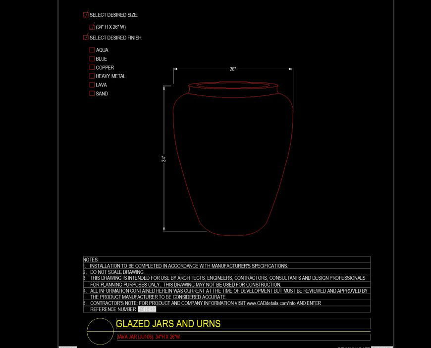 Java jar detail drawing in dwg file.