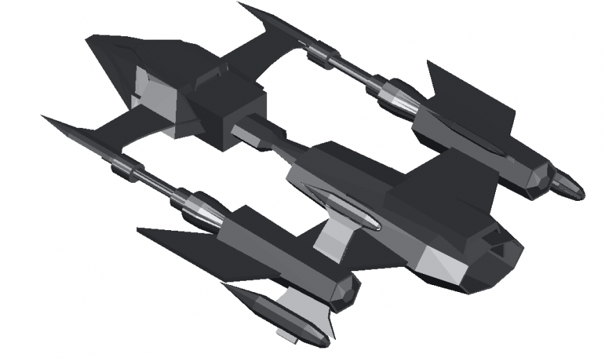 Jet plane 3d file project detail dwg file