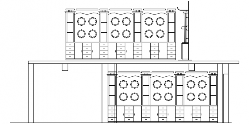 Jeweler shop ceiling design and interior and furniture details dwg file