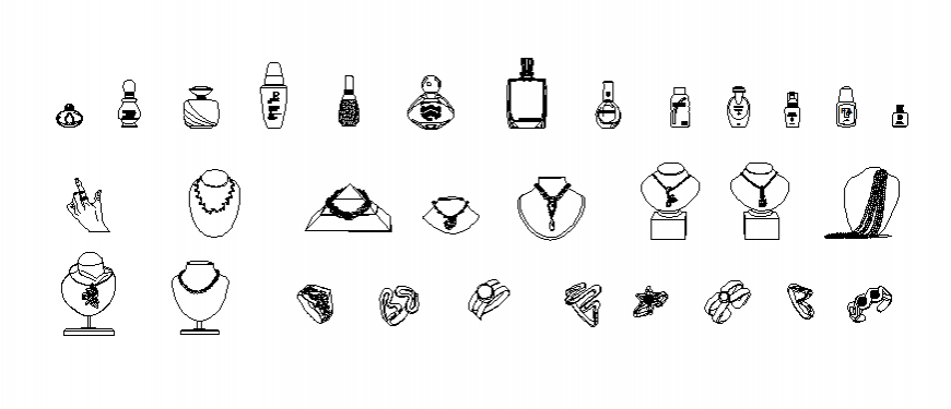 jewelry and cosmetic layout dwg file