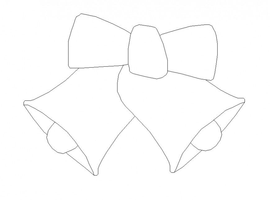 Jingle bells detail 2d view CAD blocks layout file in autocad format