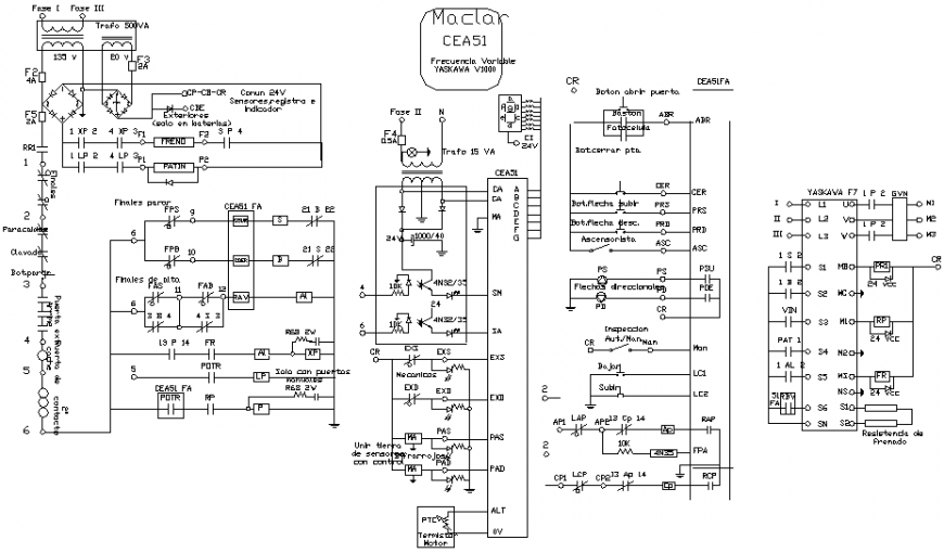 Join earth of sensors with control electrical door diagram details dwg file