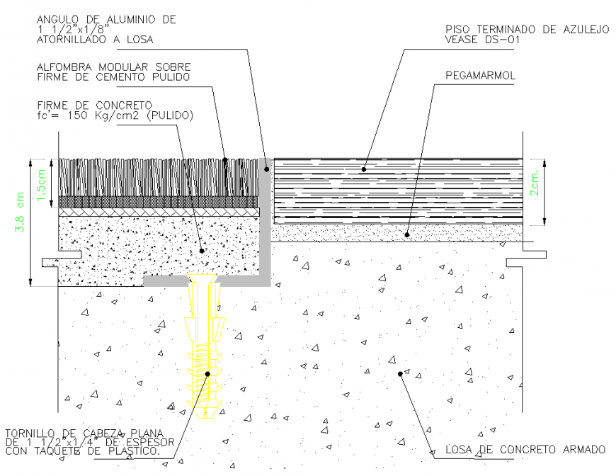 Joint between floor section autocad file