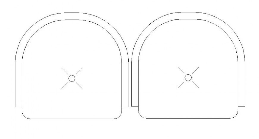 Joint chair plan of furniture view in AutoCAD file