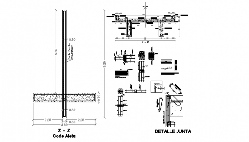 Joint section detail dwg file
