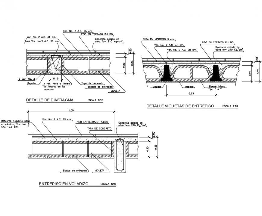 Joints and wall construction details with column and beam details dwg file