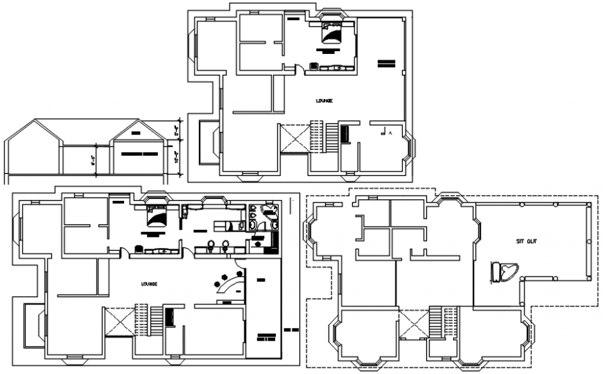 JP house floor plan distribution cad drawing details dwg file