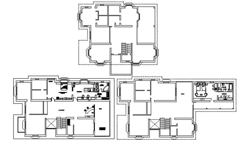 JP house multi-story floor plan distribution cad drawing details dwg file