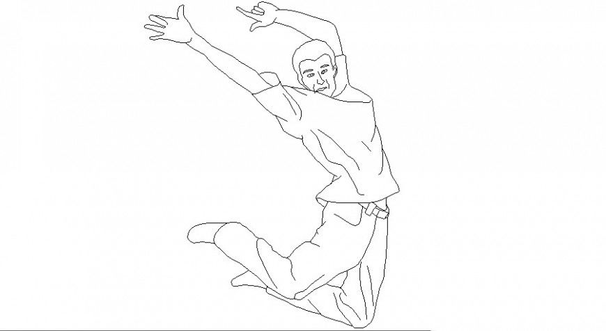 Jumping men block in auto cad file