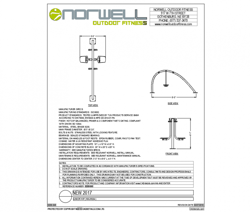 Junior hip play equipment for garden cad block design dwg file