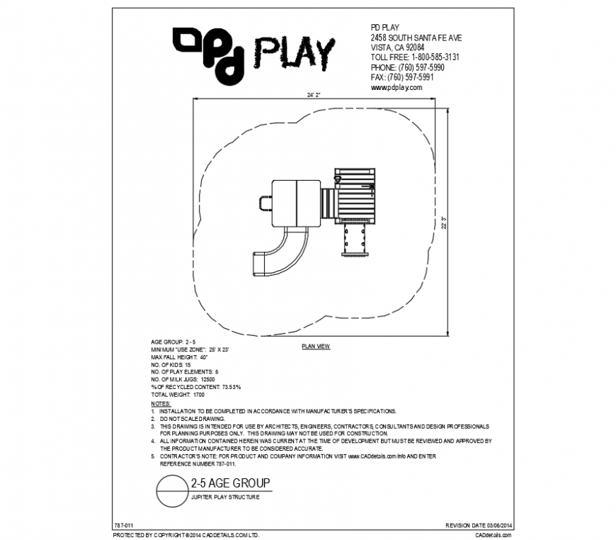 Jupiter garden plan play structure details dwg file
