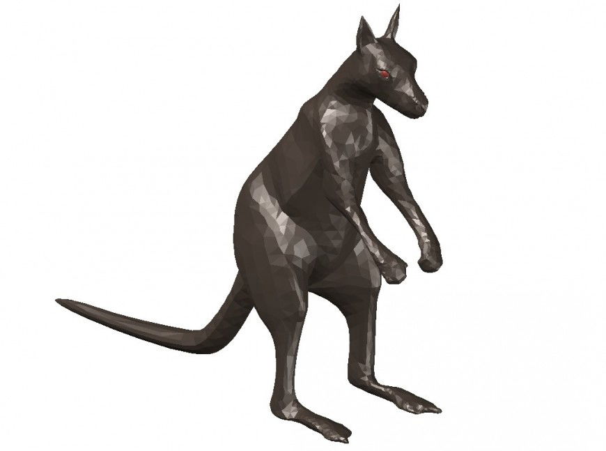 Kangaroo drawings detail 3d model CAD design of animal blocks dwg file
