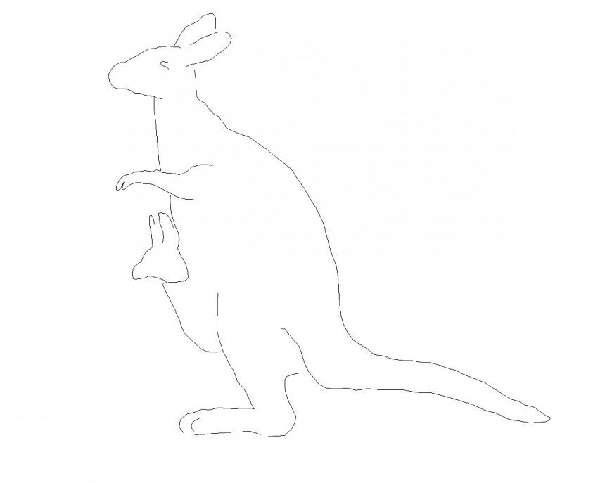Kangaroo elevation plan dwg file