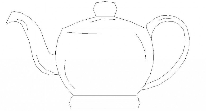 Kettle Detail elevation 2d view drawing in autocad file