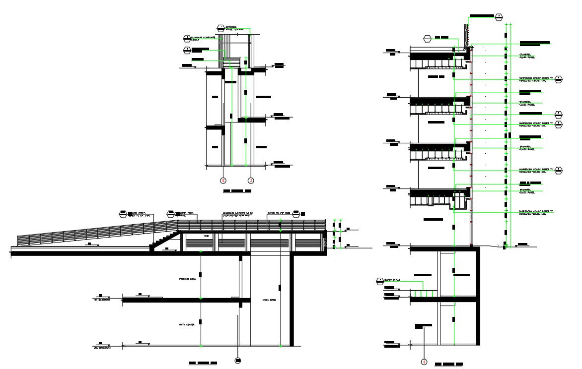 key plan of head quarters of wall sections given in this Autocad DWG drawing file. Download the Autocad DWG drawing file.