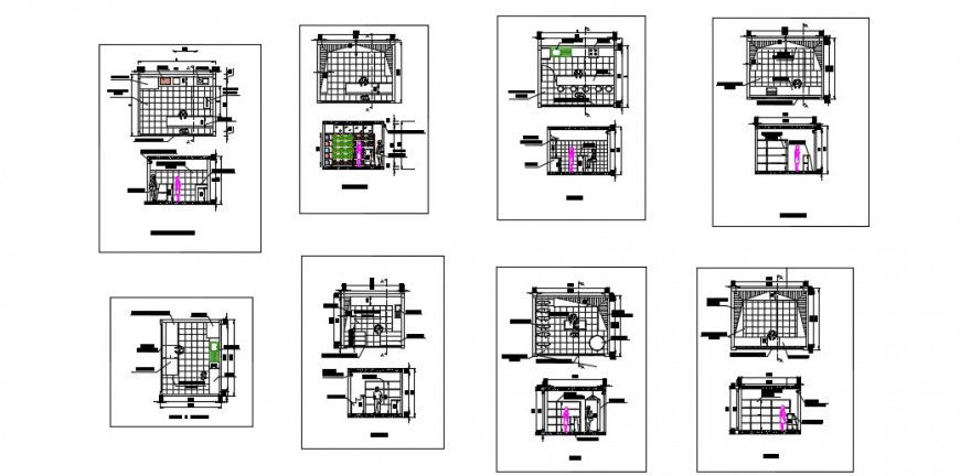 Kicthen and dining top view plan detail dwg file