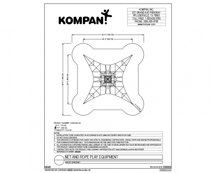 Kids garden net and rope play garden equipment dwg file