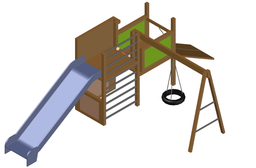 Kids play area front 2d model detail dwg file