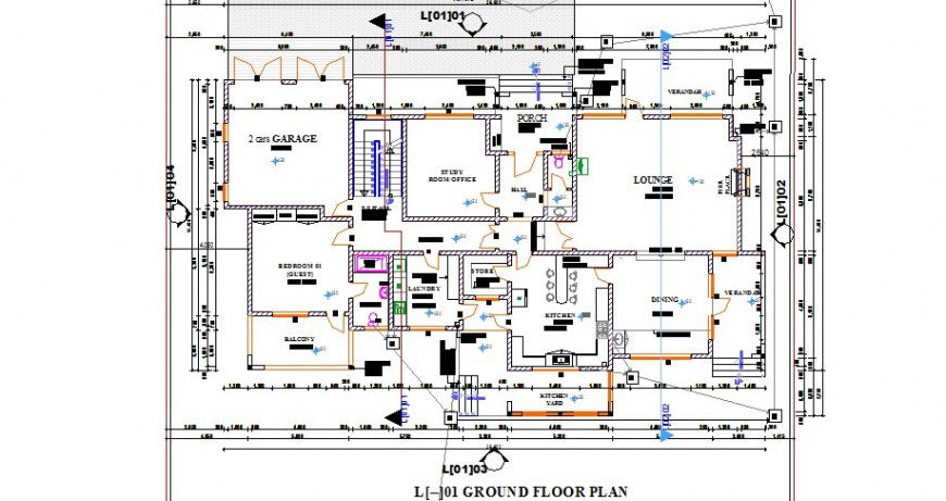 Kimbu house ground floor plan cad drawing details dwg file