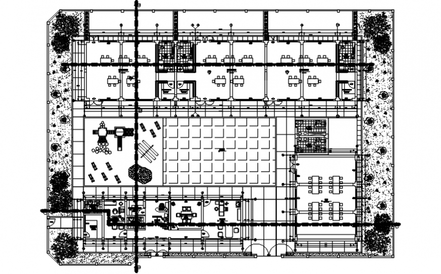 Kinder garden school distribution plan cad drawing details dwg file