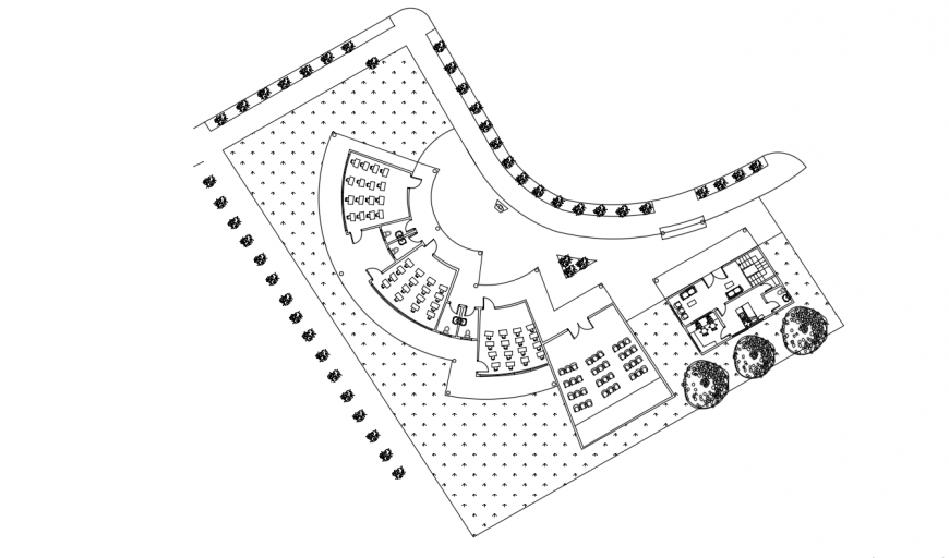 Kinder garden school distribution plan details dwg file