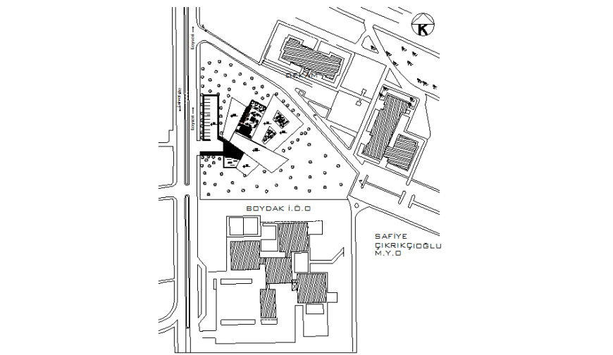 Kinder garden site location plan autocad file
