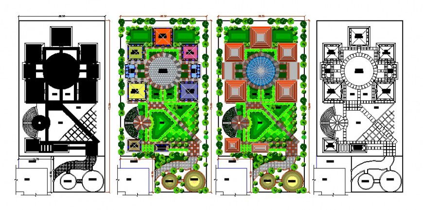 Kinder garden site plan drawing in dwg file.
