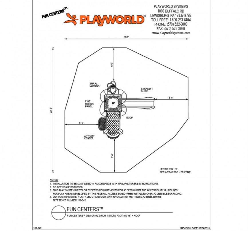 Kinder garden structure and landscaping details dwg file