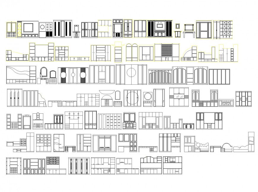 Kinds of interior decoration furniture CAD block dwg file