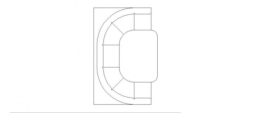 King chair top view elevation block details dwg file