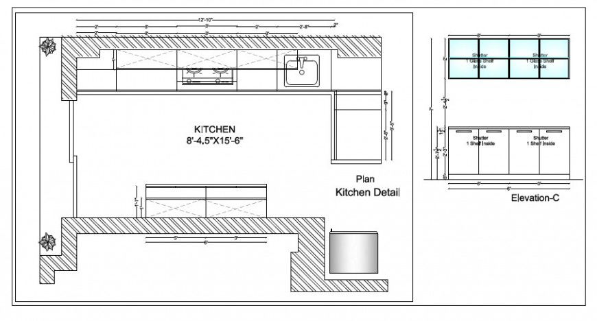 Kitchen and appliances blocks 2d view layout file in dwg format
