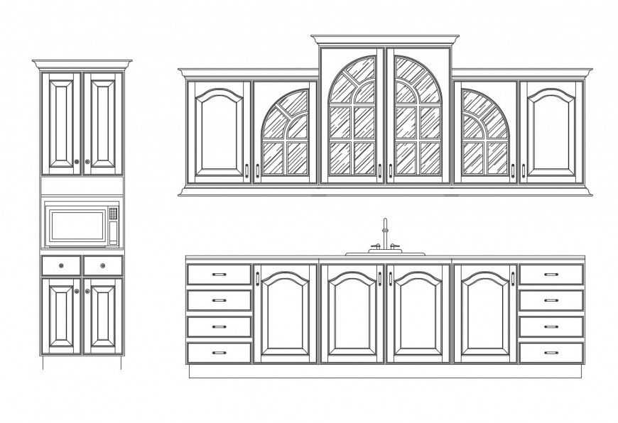 Kitchen appliances block detail 2d view CAD unit autocad file