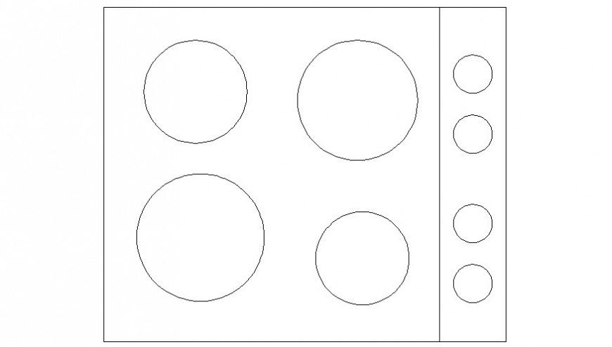 Kitchen automation units of gas-stove 2d drawings autocad file