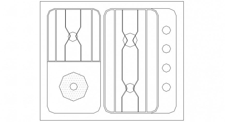 Kitchen automation units of gas-stove 2d view drawings autocad software