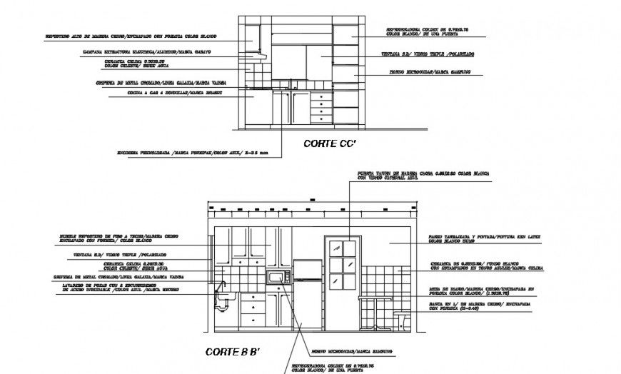 Kitchen cabinet detailing front elevation detail dwg file