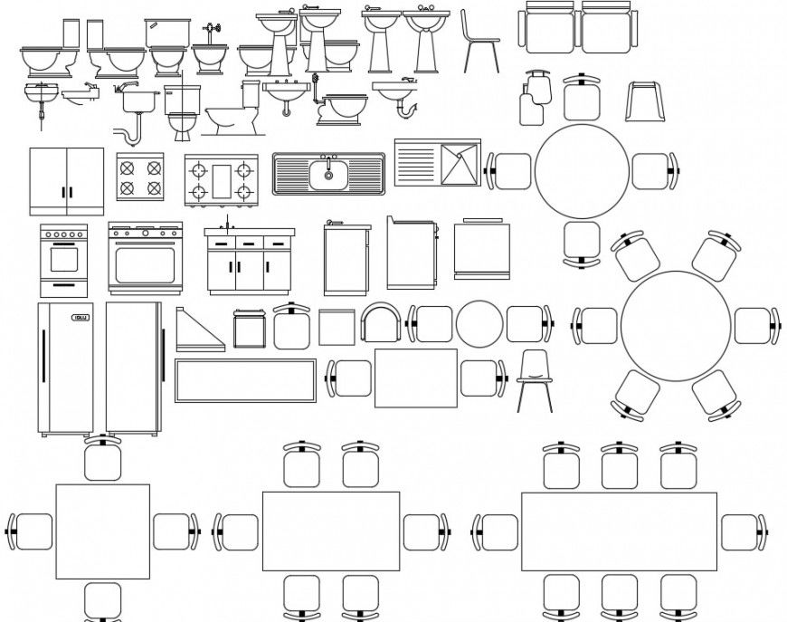Kitchen cad blocks and furniture detail file