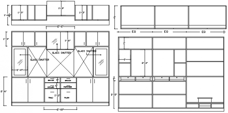 Kitchen cad blocks detailing 2d  file model