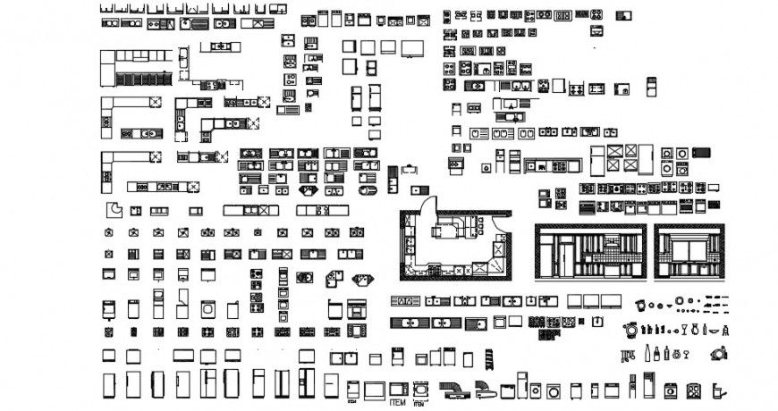 Kitchen cad blocks detailing 2d dwg file