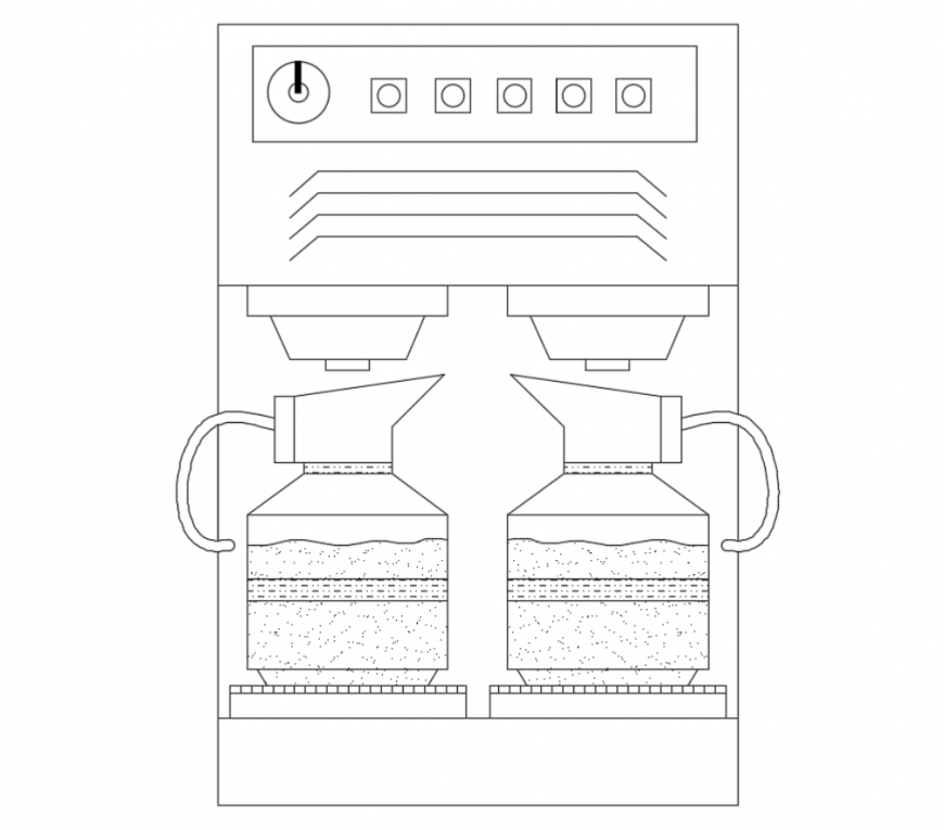 Kitchen coffee machine front view kitchen interior details dwg file