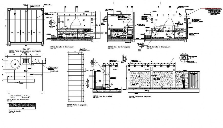 Kitchen construction detail drawing in dwg AutoCAD file.