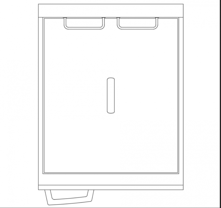 Kitchen deep fat fryer machine top view design dwg file