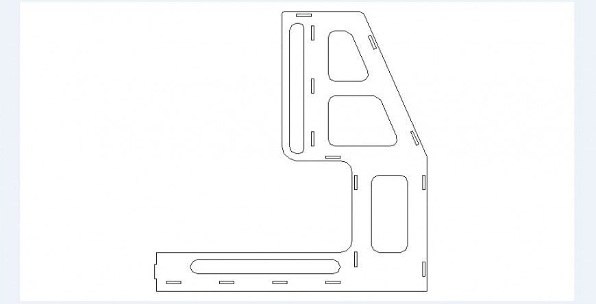 Kitchen desk 2d elevation cad drawing details dwg file