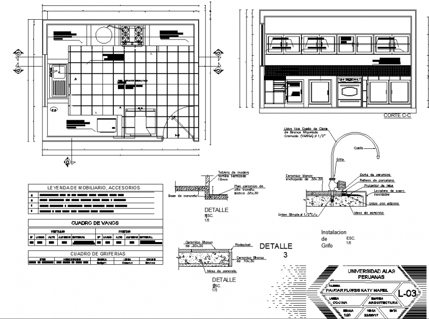 Kitchen detail drawing in dwg AutoCAD file.