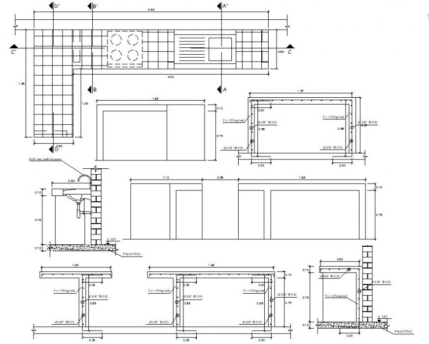 Kitchen drawing detail cad file