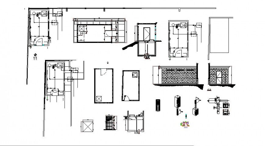 Kitchen elevation, section, plan and construction details dwg file